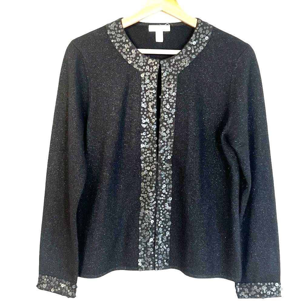 Charter Club Womens Cashmere Blend Cardigan Sz M Quiet Luxury Cocktail Evening